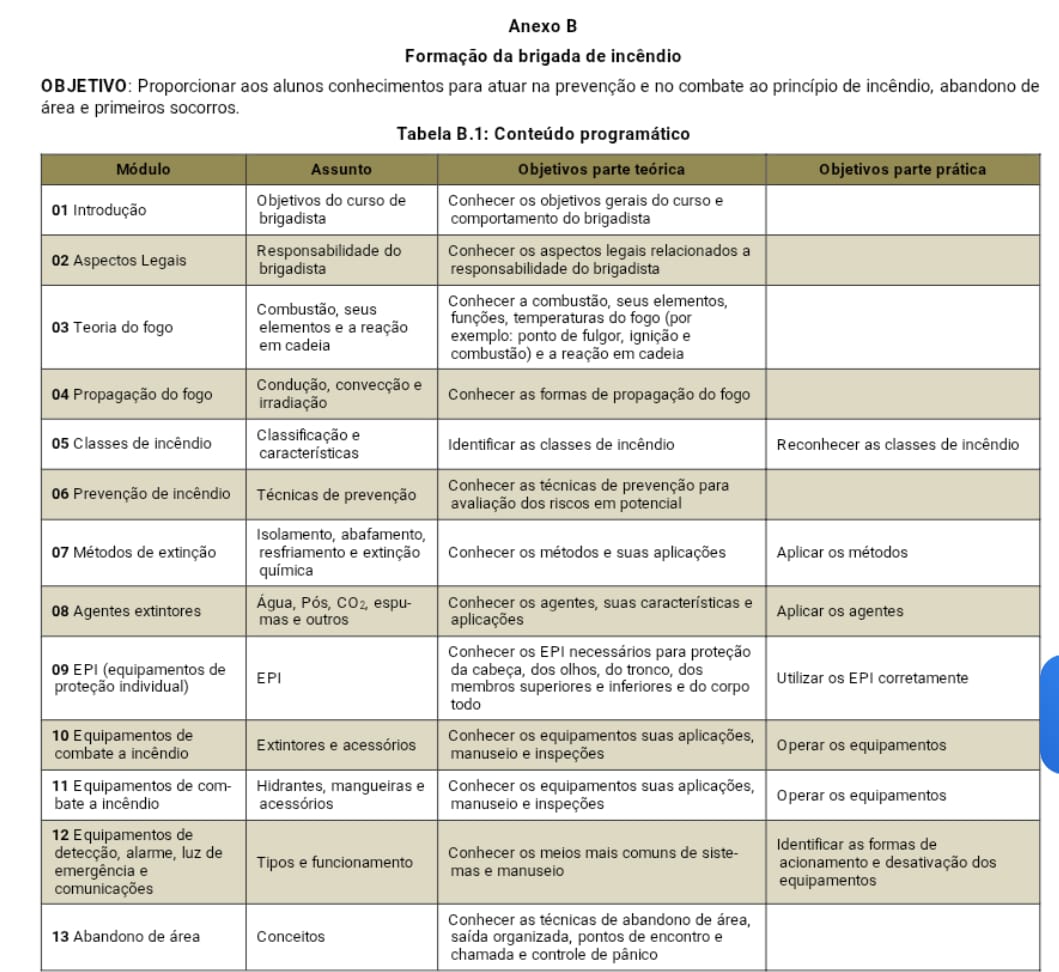 IT , brigada de incêndio, nr 23, brigadista, 22brasil socorristas, anexo b,